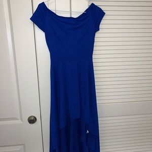Royal blue high low dress
